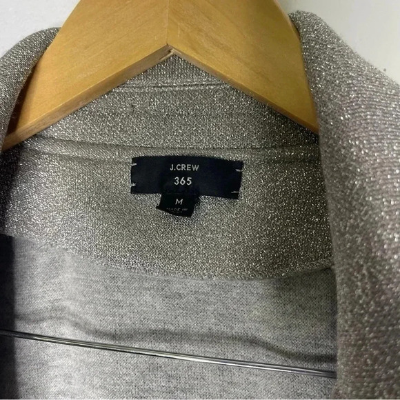 J.Crew Silver Sparkly Sophie open-front sweater blazer Size Medium - Picture 8 of 9
